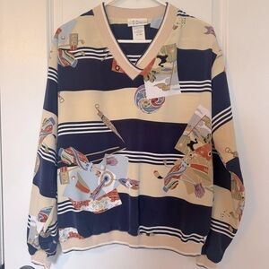 Vintage Marcia Women’s Golf V Neck Large Pullover